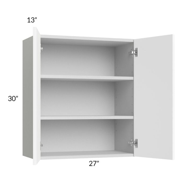 RTA Milan White Matte 27" x 30" Wall Cabinet with 2 Finished End Panels