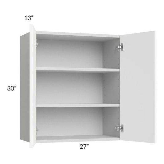 RTA Milan White Matte 27" x 30" Wall Cabinet with 2 Finished End Panels