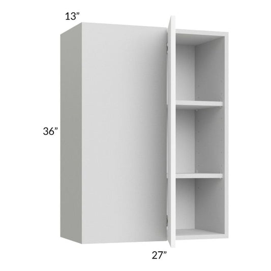 RTA Milan White Matte 27" x 36" Blind Corner Wall Cabinet-Left-Hinged Door on Right