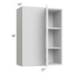 RTA Milan White Matte 27" x 36" Blind Corner Wall Cabinet-Right-Hinged Door on Left with 1 Finished End Panel