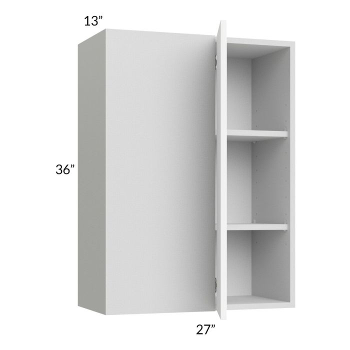 RTA Milan White Matte 27" x 36" Blind Corner Wall Cabinet-Right-Hinged Door on Left