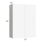 RTA Milan White Matte 27" x 36" Wall Cabinet with 1 Finished End Panel