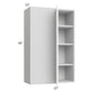 RTA Milan White Matte 27" x 42" Blind Corner Wall Cabinet-Left-Hinged Door on Right with 1 Finished End Panel