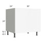 RTA Milan White Matte 30" 2-Door Range Top Base Cabinet with 1 Heat Shield