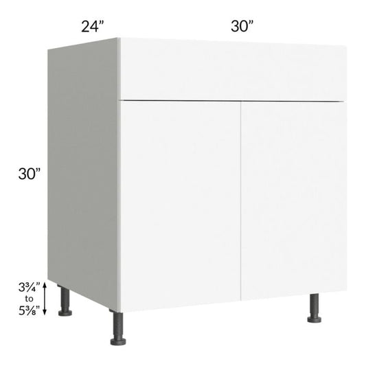 RTA Milan White Matte 30" Base Cabinet with 1 Roll Out Tray