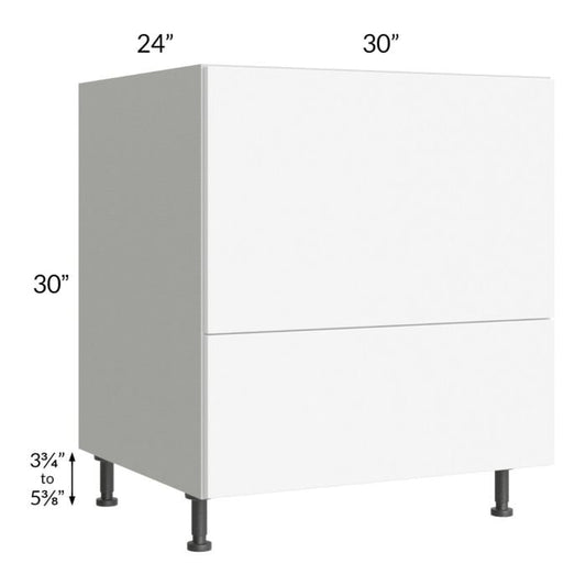 RTA Milan White Matte 30" Base Microwave Cabinet with 2 Finished Sides