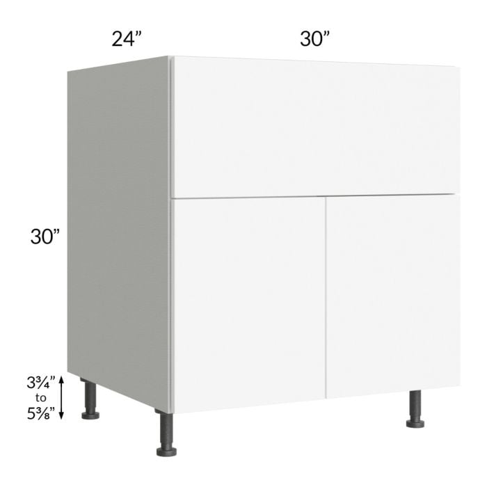 RTA Milan White Matte 30" Farm Sink Base Cabinet with 1 Finished Side