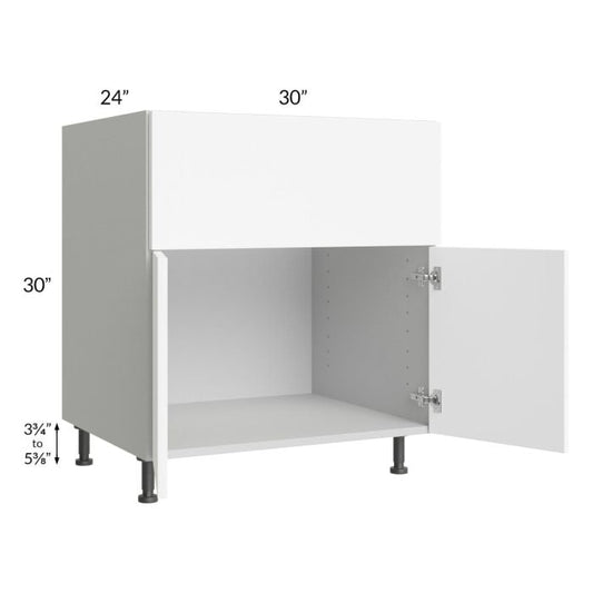 RTA Milan White Matte 30" Farm Sink Base Cabinet with 1 Finished Side