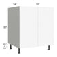 RTA Milan White Matte 30" Full Height Door Base Cabinet with 2 Finished Sides and 1 Roll Out Tray