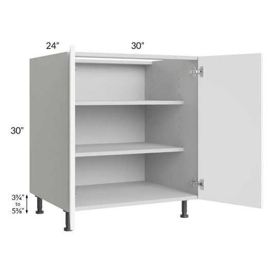 RTA Milan White Matte 30" Full Height Door Base Cabinet with 2 Finished Sides and 1 Roll Out Tray