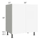 RTA Milan White Matte 30" Full Height Door Vanity Sink Base Cabinet with 1 Finished Side