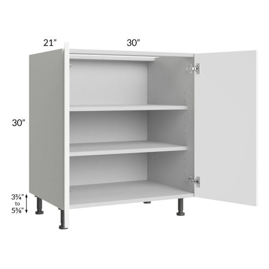 RTA Milan White Matte 30" Full Height Door Vanity Sink Base Cabinet with 2 Finished Sides