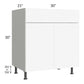 RTA Milan White Matte 30" Vanity Base Cabinet with 1 Finished Side