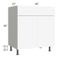 RTA Milan White Matte 30" Vanity Base Cabinet with 2 Finished Sides