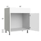 RTA Milan White Matte 30" Vanity Sink Base Cabinet with 1 Finished Side