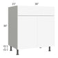 RTA Milan White Matte 30" Vanity Sink Base Cabinet with 2 Finished Sides