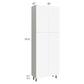 RTA Milan White Matte 30" x 13" 84" Pantry Cabinet (13" depth) with 1 Finished Side