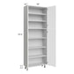 RTA Milan White Matte 30" x 13" 84" Pantry Cabinet (13" depth) with 1 Finished Side