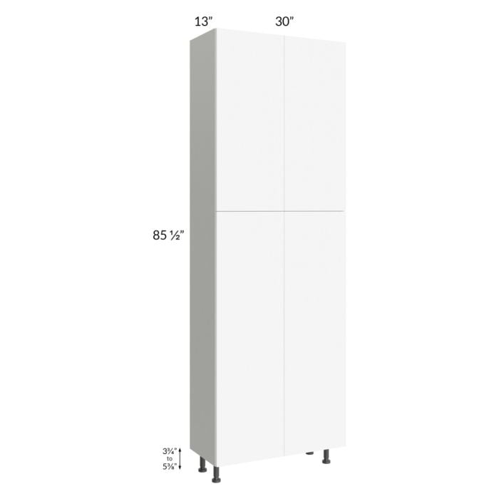 RTA Milan White Matte 30" x 13" x 90" Pantry Cabinet (13" depth)
