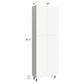RTA Milan White Matte 30" x 13" x 90" Pantry Cabinet (13" depth) with 1 Finished Side