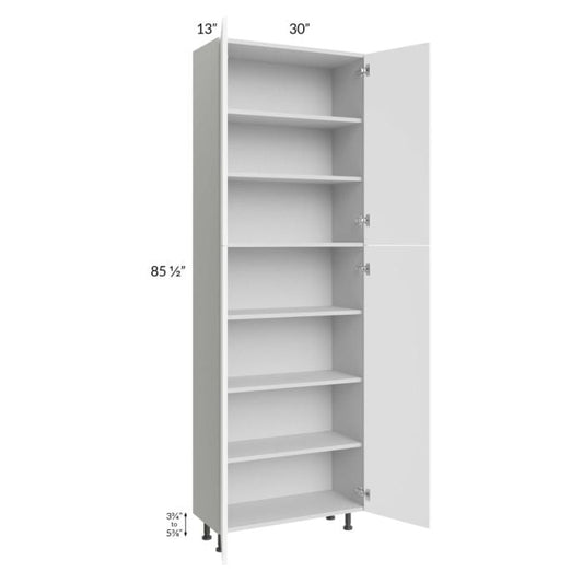 RTA Milan White Matte 30" x 13" x 90" Pantry Cabinet (13" depth)