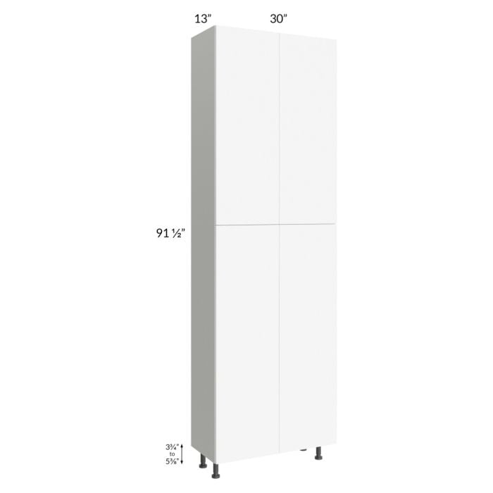 RTA Milan White Matte 30" x 13" x 96" Pantry Cabinet (13" depth)