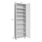 RTA Milan White Matte 30" x 13" x 96" Pantry Cabinet (13" depth) with 1 Finished Side