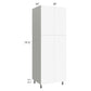 RTA Milan White Matte 30" x 24" x 84" Pantry Cabinet (24" depth) with 2 Finished Sides and 1 Roll Out Tray