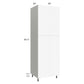 RTA Milan White Matte 30" x 24" x 90" Pantry Cabinet (24" depth) with 2 Finished Sides and 1 Roll Out Tray
