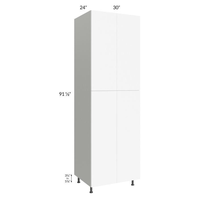 RTA Milan White Matte 30" x 24" x 96" Pantry Cabinet (24" depth) with ...