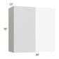 RTA Milan White Matte 30" x 30" Blind Corner Wall Cabinet-Left-Hinged Door on Right with 2 Finished End Panels