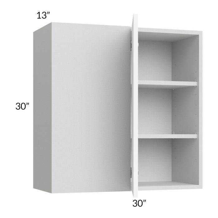 RTA Milan White Matte 30" x 30" Blind Corner Wall Cabinet-Right-Hinged Door on Left