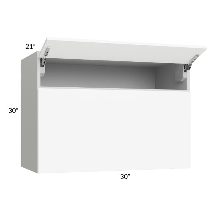 RTA Milan White Matte 30" x 30" x 21" Microwave Wall Cabinet