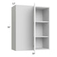 RTA Milan White Matte 30" x 36" Blind Corner Wall Cabinet-Left-Hinged Door on Right with 2 Finished End Panels