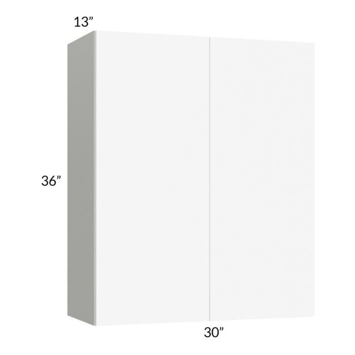 RTA Milan White Matte 30" x 36" Wall Cabinet with 1 Finished End Panel