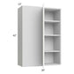 RTA Milan White Matte 30" x 42" Blind Corner Wall Cabinet-Left-Hinged Door on Right with 2 Finished End Panels
