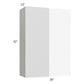RTA Milan White Matte 30" x 42" Blind Corner Wall Cabinet-Right-Hinged Door on Left