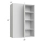 RTA Milan White Matte 30" x 42" Blind Corner Wall Cabinet-Right-Hinged Door on Left