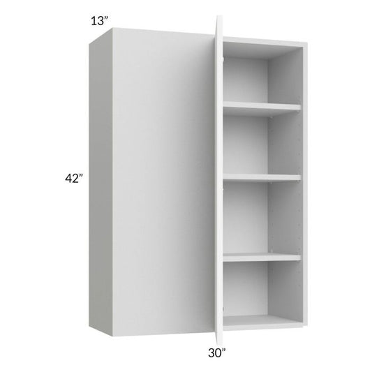 RTA Milan White Matte 30" x 42" Blind Corner Wall Cabinet-Right-Hinged Door on Left