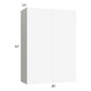 RTA Milan White Matte 30" x 42" Wall Cabinet with 1 Finished End Panel