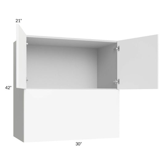 RTA Milan White Matte 30" x 42" x 21" Microwave Wall Cabinet