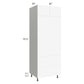 RTA Milan White Matte 30" x 84" Combo Oven Cabinet with 1 Finished Side