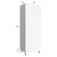 RTA Milan White Matte 30" x 84" Double Oven Cabinet with 2 Finished Sides