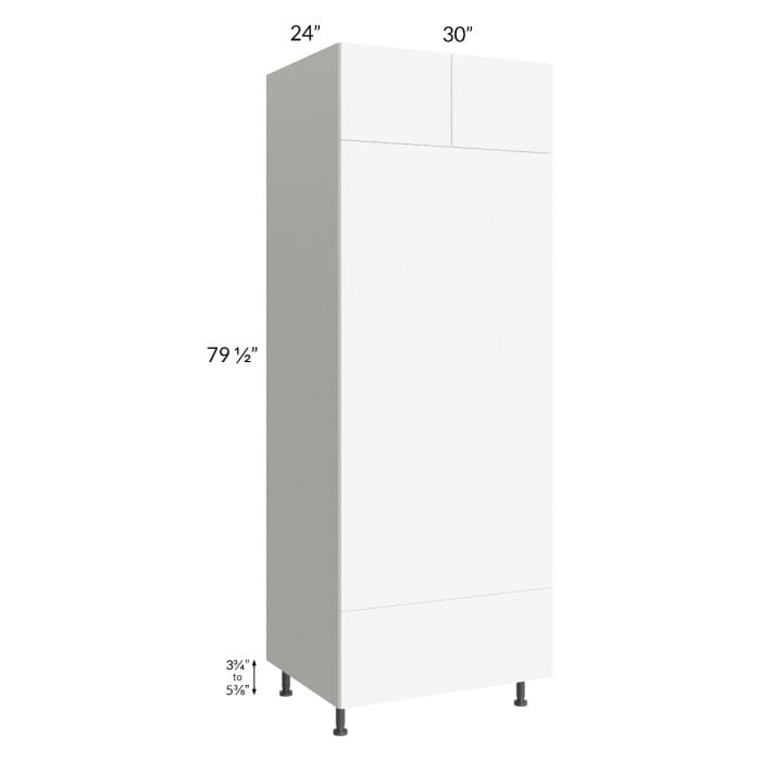 RTA Milan White Matte 30" x 84" Double Oven Cabinet with 2 Finished Sides