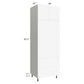 RTA Milan White Matte 30" x 90" Combo Oven Cabinet with 1 Finished Side
