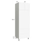 RTA Milan White Matte 30" x 90" Combo Oven Cabinet with 2 Finished Sides