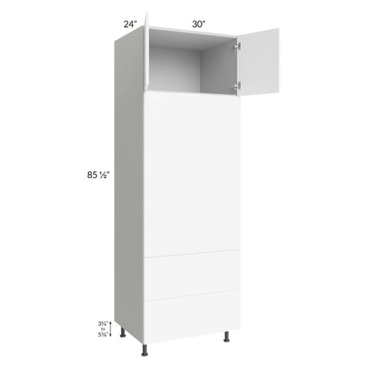 RTA Milan White Matte 30" x 90" Combo Oven Cabinet with 2 Finished Sides