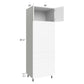 RTA Milan White Matte 30" x 90" Single Oven Cabinet with 3 Drawers and 1 Finished Side