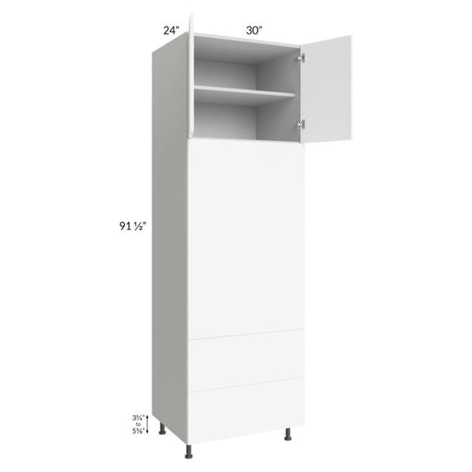 RTA Milan White Matte 30" x 96" Combo Oven Cabinet
