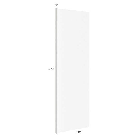 RTA Milan White Matte 30" x 96" Refrigerator End Panel with 3" Stile